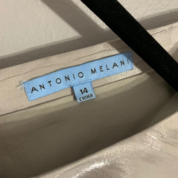 Antonio Melani Midi Dress Sleeveless‎ Party Cocktail Shimmer Size 14 - Picture 3 of 13